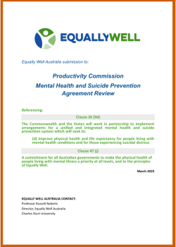 Equallywell-Productivity-Commission-MentalHealth-And-Suicide-Prevention-Agreement-Review2